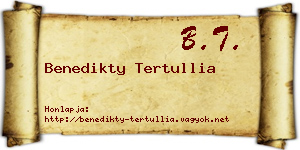Benedikty Tertullia névjegykártya